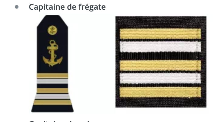 Capitaine de frégate, source Marine Nationale