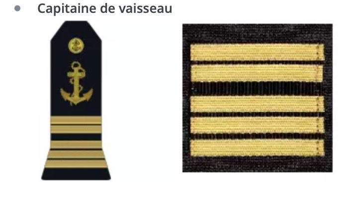 Capitaine de vaisseau, source Marine Nationale