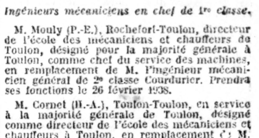 Journal officiel du 24 février 1938. Pierre Evariste Mouly. Gallica