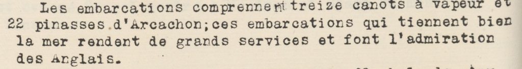 22 pinasses pour le transport et le ravitaillement, août 1915, source Gallica