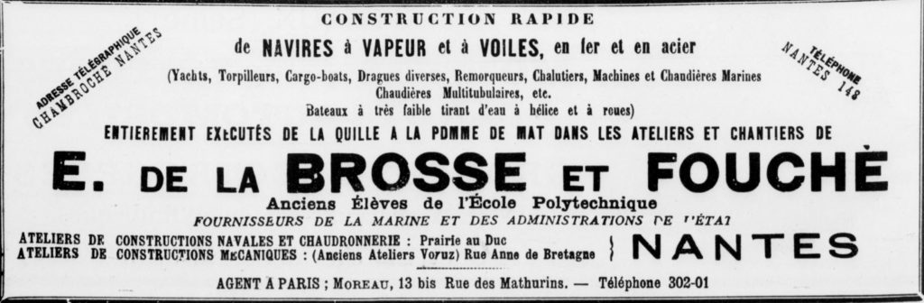 Etablissement de La Brosse et Fouché, constructeur du chalutier Yvonne, source Gallica