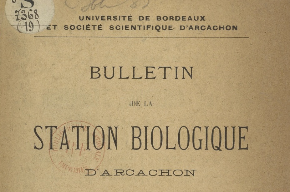 Bulletin de la Station Biologique d'Arcachon en 1922, consacré à Numa Lurie, source Gallica