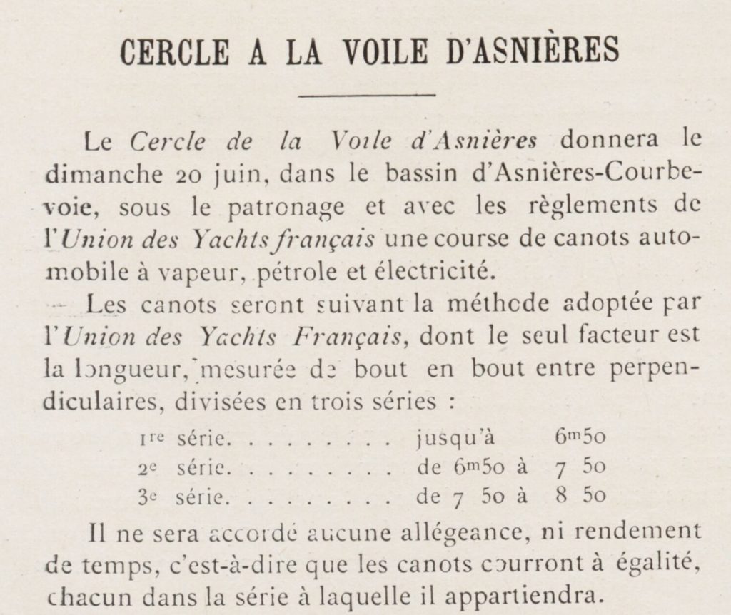 Seconde course de canots automobiles en France, source Gallica