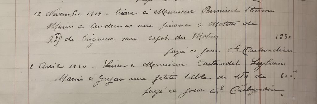 Pinasse ou tillole, Document Jean-Pierre Dubourdieu