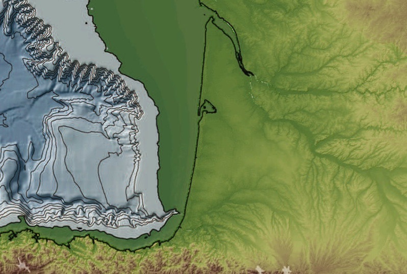 L'Aquitaine au dernier maximum glaciaire Source: acclimatera.fr