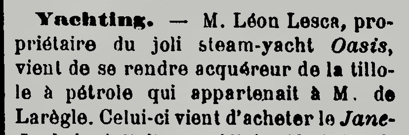 Tillole à pétrole, L'avenir d'Arcachon 1906, Gallica